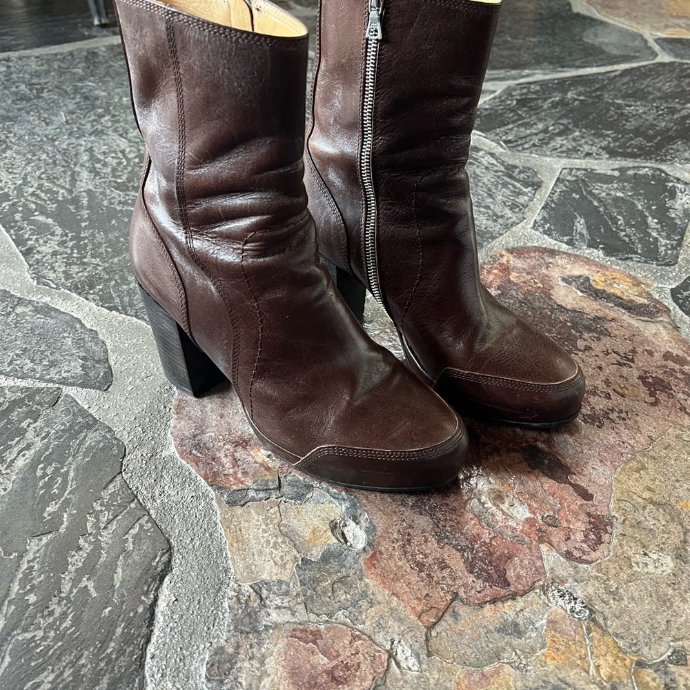 Dries Van Noten Dark Brown Heeled Boots View 4